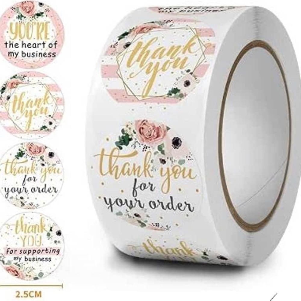 variety pack of thank you stickers | Shipping Supplies for small business 1" - Picture 3 of 4